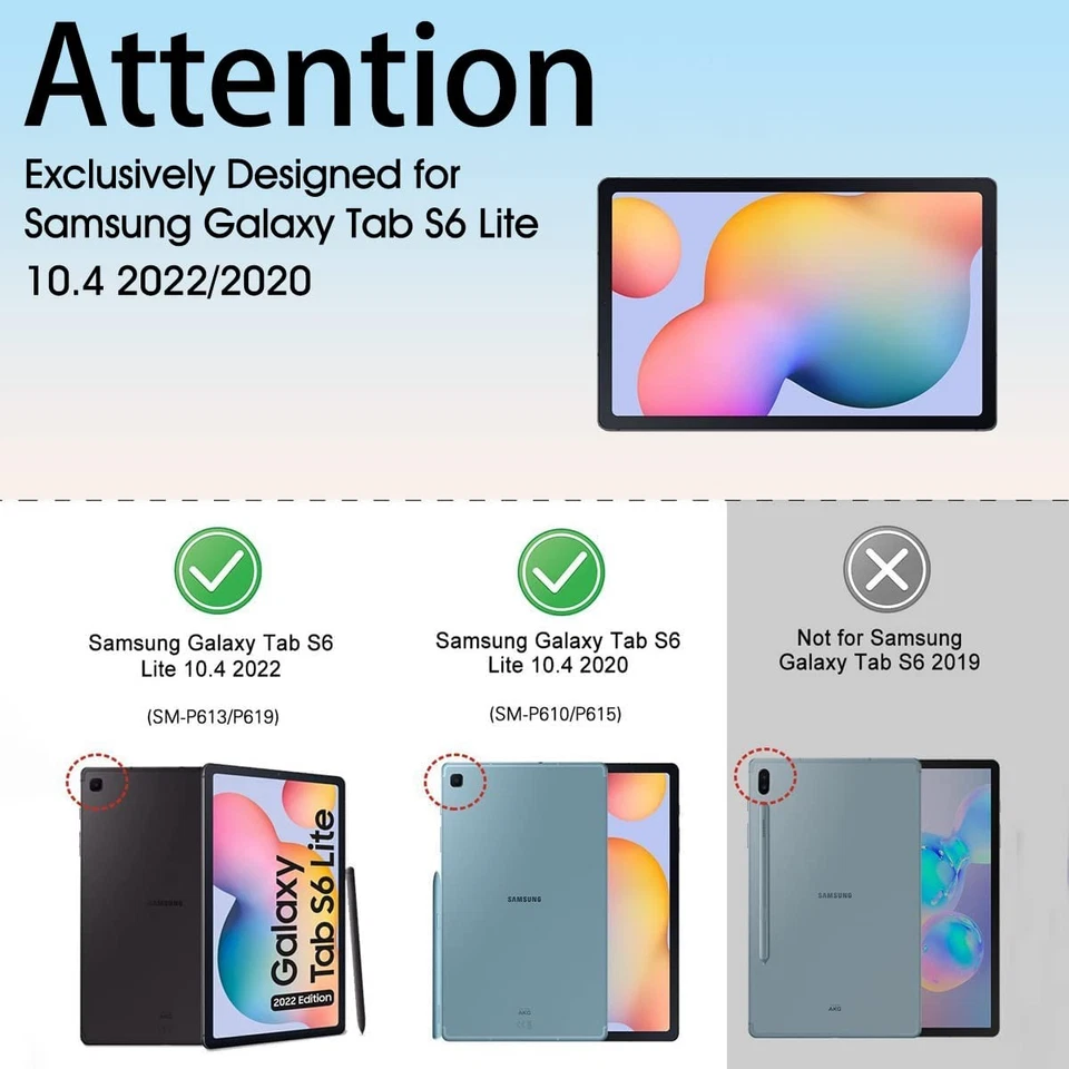 Backlit Keyboard Case for Samsung Galaxy Tab S6 Lite 10.4 Inch 2022/2020(SM-P... - Image 2 of 4