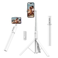 Tripode Blanco De Aluminio Todo En Uno Con Control Bluetooth De Lujo Pro