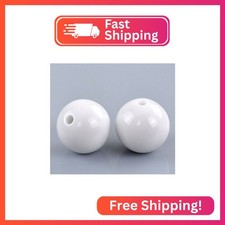 100 Round White Acrylic Beads 16mm Diameter with 2.4mm Hole