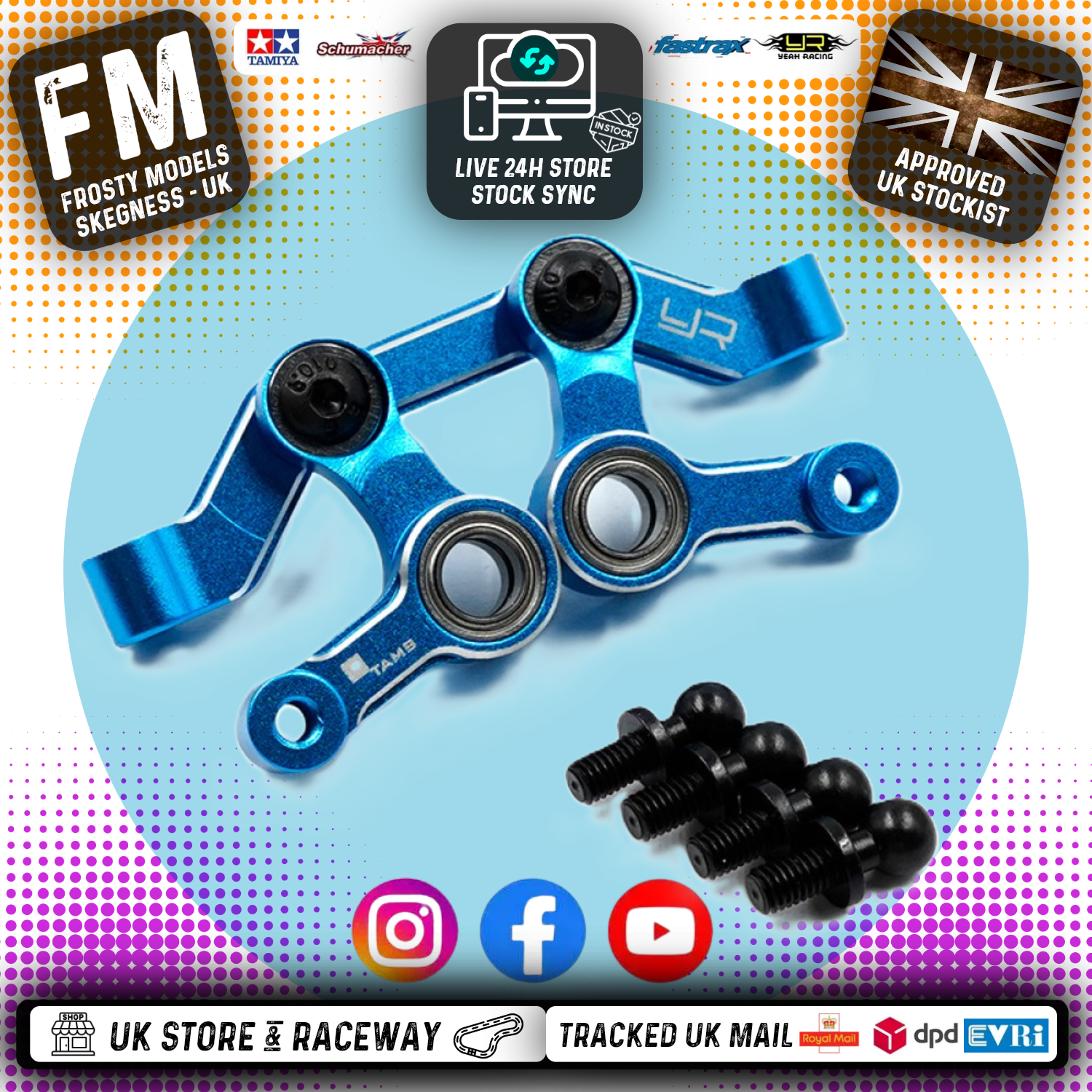 YEAH RACING - Aluminum Ball Bearing Steering Set For Tamiya MB01 & BT01 - TAMB-0