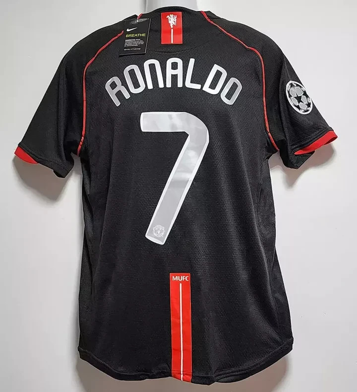 Soccer Jersey 2007/2008 #7 Retro Champions League Final Away Jersey Short Sleeve