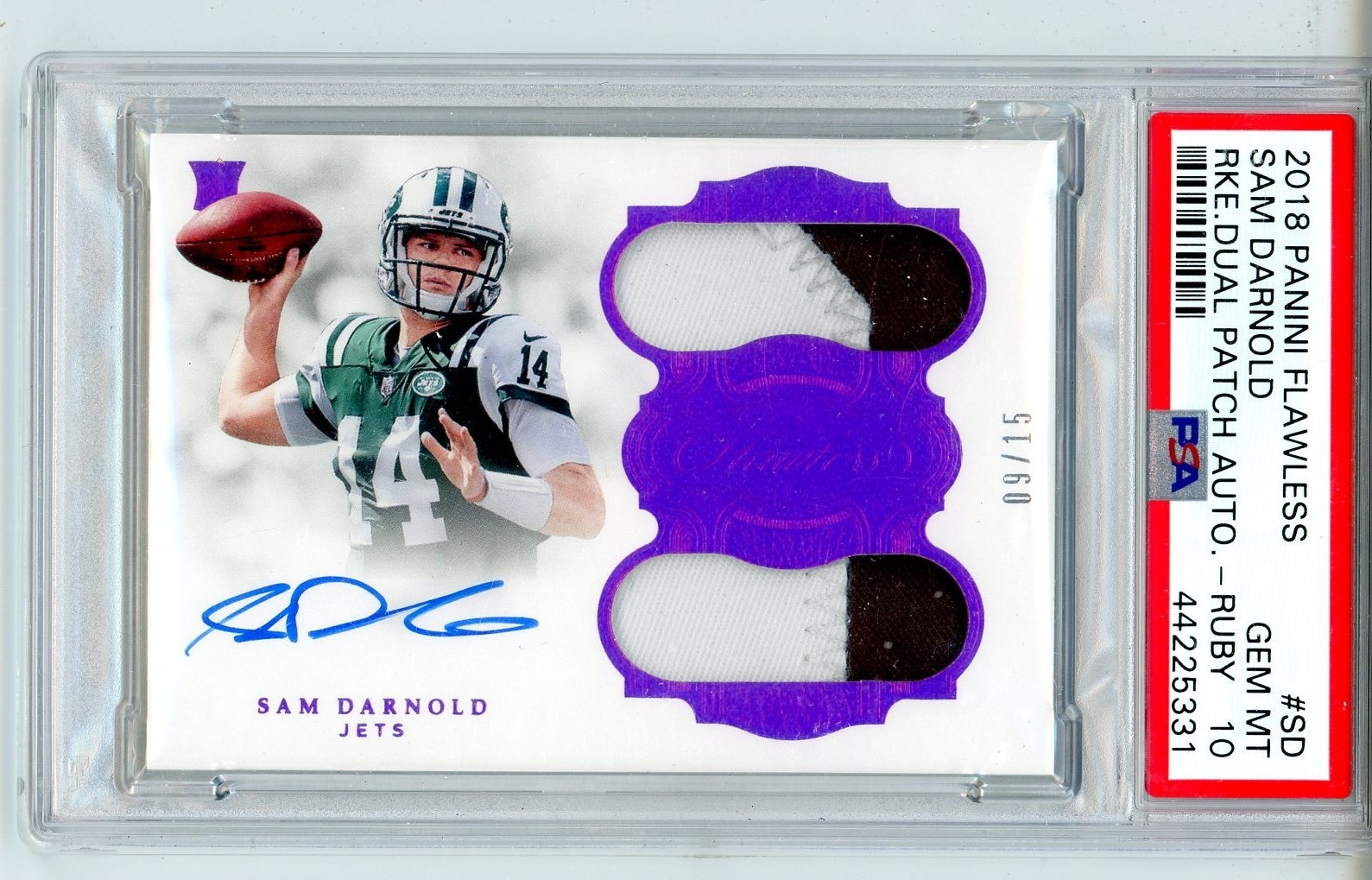 Sam Darnold Panini Flawless Rookie Dual Patch Autographs #SD Base