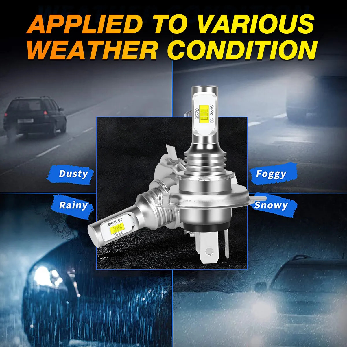 5-3/4" 5.75 Inch Round LED Halo Headlights Angel Eyes High Low Beam DRL 4PCS A+