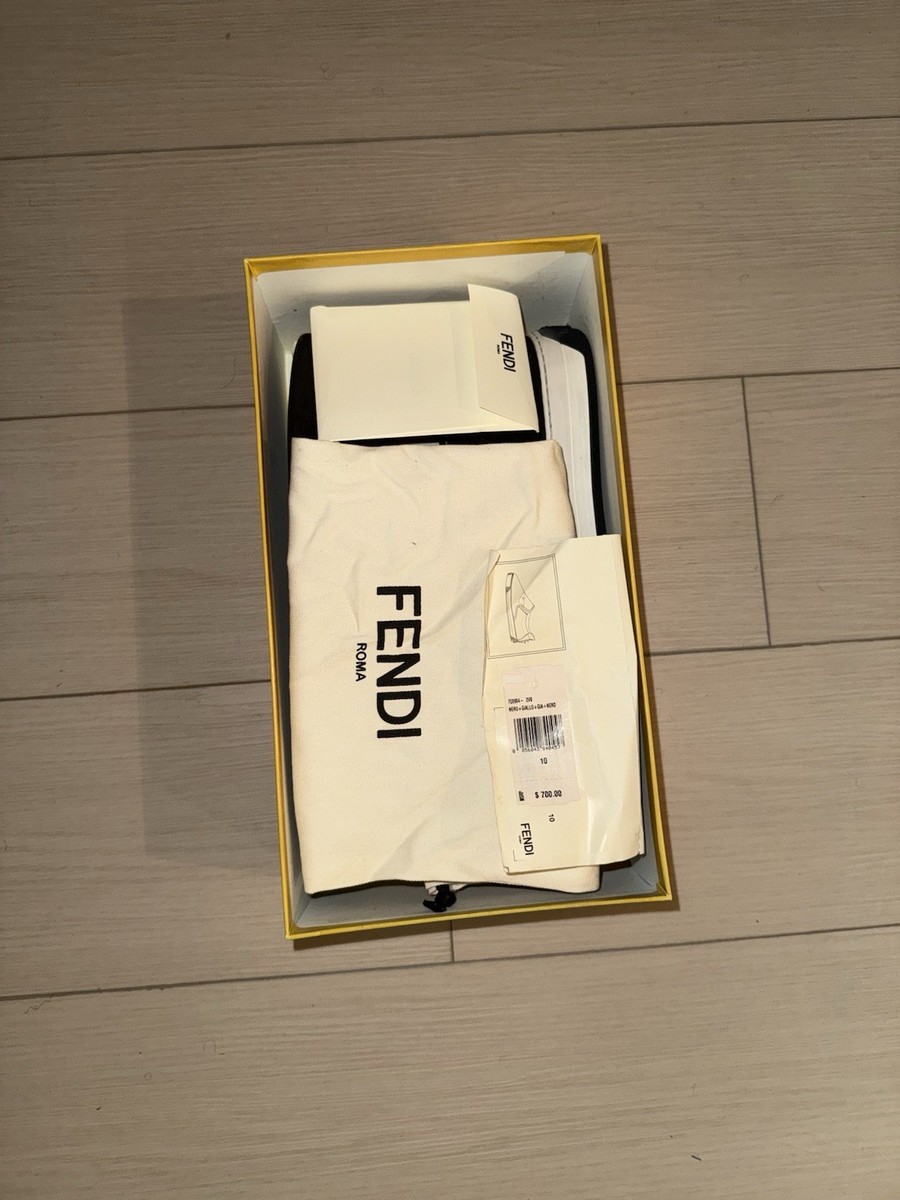 Fendi Monster Bag Bugs Eyes Slip-On Sneakers Black Suede Yellow