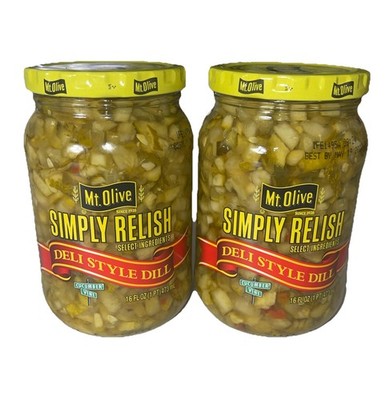 Mt. Olive Simply Relish Deli Style Dill, 16 Oz Jars (Pack of 2, Total of 32 Oz)