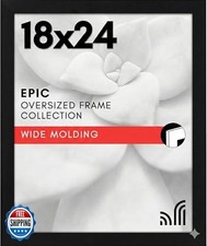 Americanflat 18x24 Poster Frame with Polished Plexiglass - Black