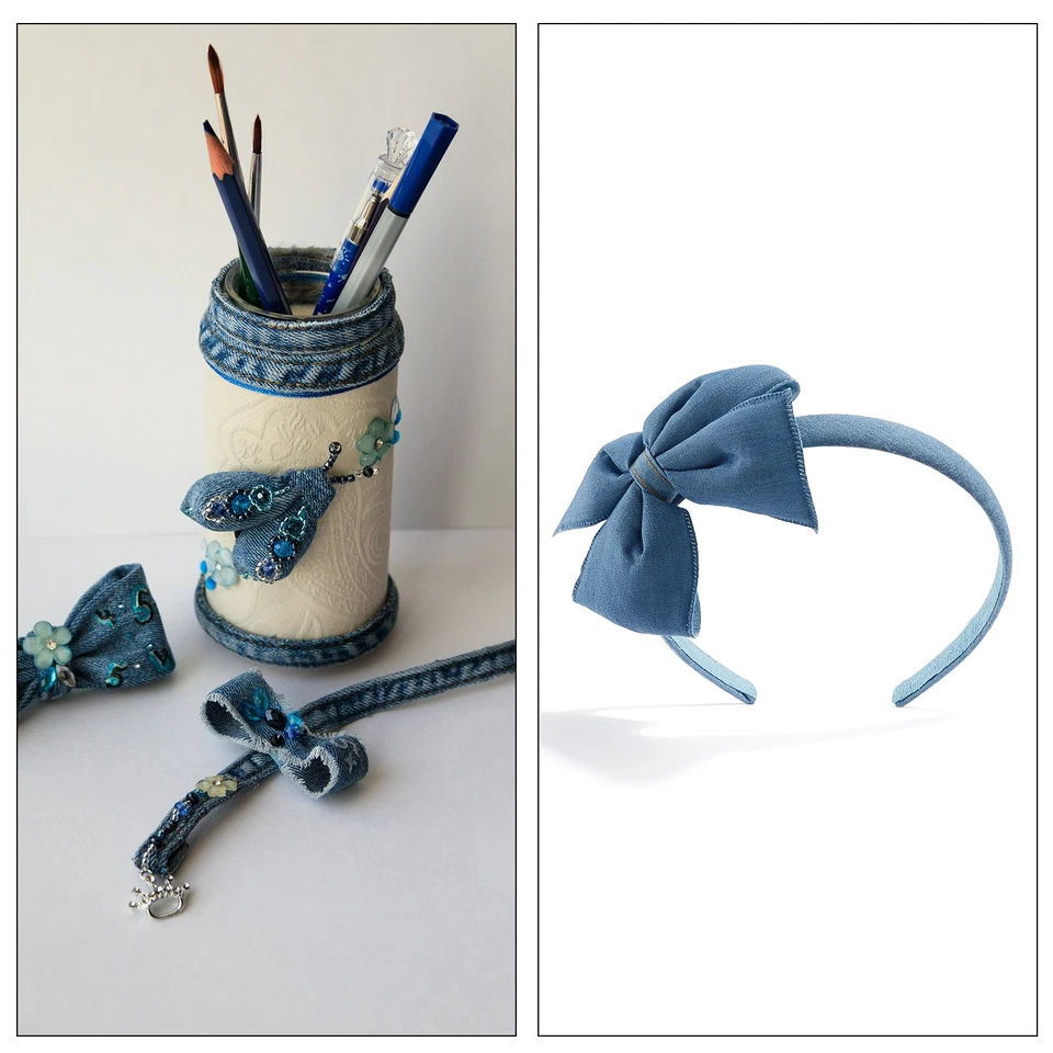 Cintas de tela de mezclilla de 2 pulgadas, cinta de jean con lazo de mezclilla de 3 yardas, azul oscuro 50 mm Foto 4 de 4