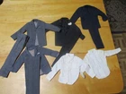 4 vintage 1960's Ken doll suits and 2 shirts.  V. good to excellent.