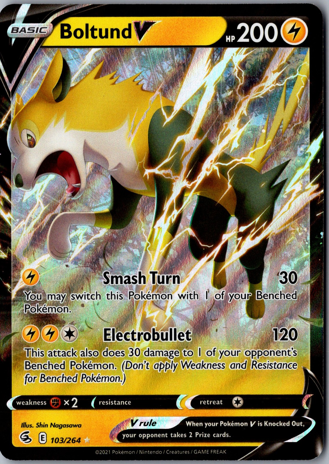 Boltund V 103/264 Ultra Rare Fusion Strike Lightly Played Pokemon Card
