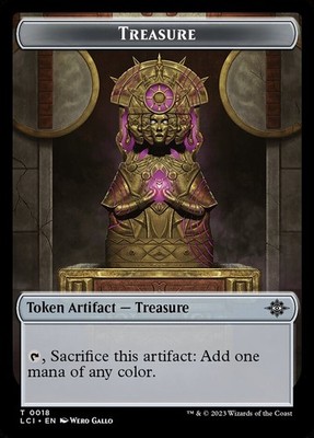 Treasure Salamander Warrior 0004 0018 Double Sided Token LCC MTG NM