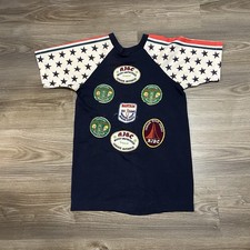 Vintage 70s Velva Sheen Bowling Championship Patches Raglan Shirt Medium