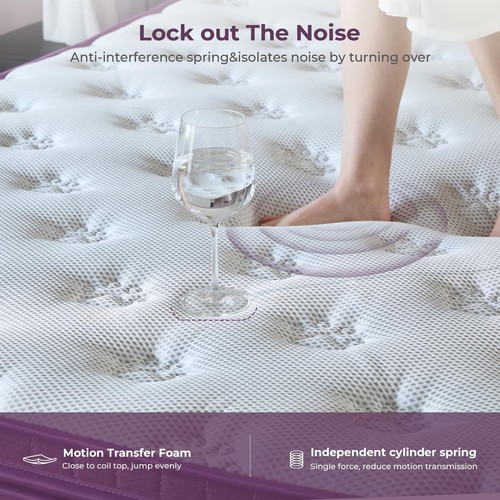Queen Mattress, 12 inch Hybrid Mattress Queen Size in a Box Pillow Top with G... - Picture 7 of 9