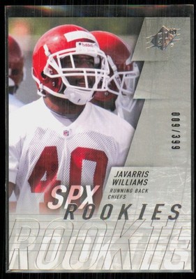 2009 SPx Rookies Silver Javarris Williams Rookie /399 Chiefs #192