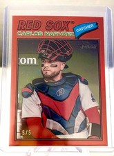 2026 Topps Heritage Carlos Narvaez Red Chrome Refractor #d 5/5 Red Sox