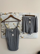 NWT Soma Cool Nights PJ Size Lg. Lace Cami  Short Set Heather Charcoal Gray 74