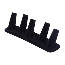 Black Velvet Ring Display, 5 Finger Ring Holder Stand Organizer for Jewelry