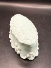 Vintage Fostoria Mint Green Milk Glass Jenny Lind Vanity Dresser Trinket Dish