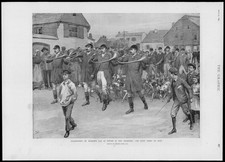 1899 Antique Print - FRANCE Bievre Ardennse St Huberts Day Hunt Hounds (213)