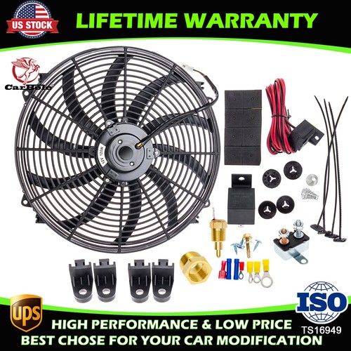 16-electric-radiator-fan-high-3000-cfm-thermostat-wiring-switch-relay