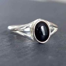 Black Onyx 925 Sterling Silver Band Statement Ring Handmade Ring All Size-U-110