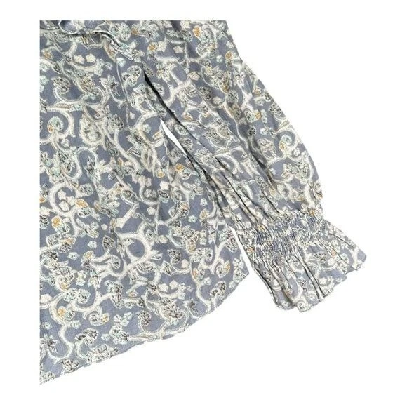 Blusa Isabel Marant 42 100% Lino Estampado Boho Campesino Etoile Diseñador Volantes Foto 4 de 4