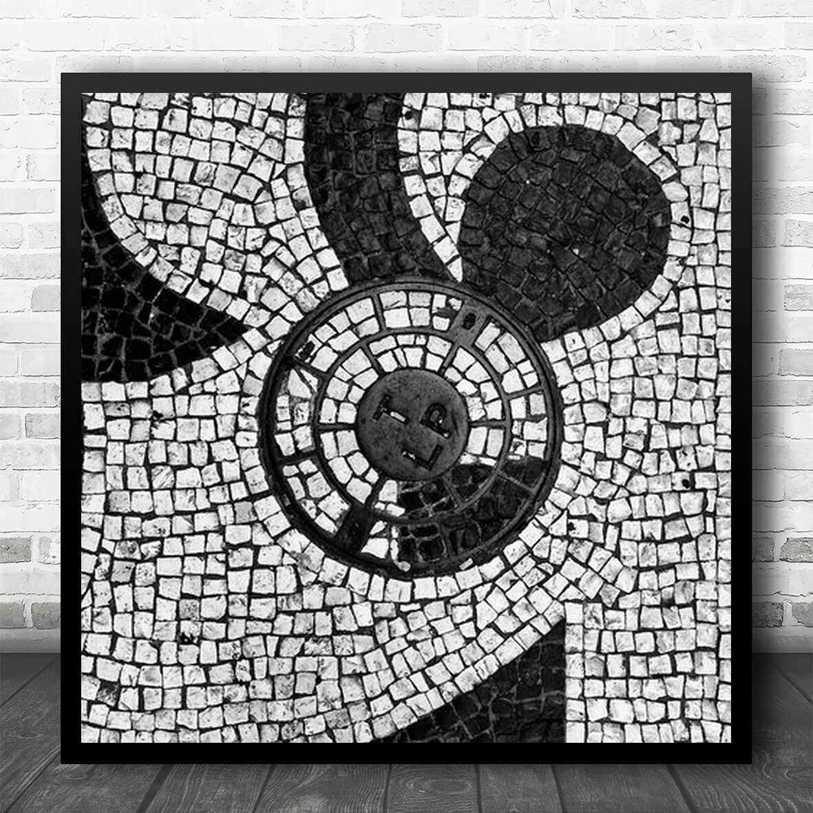 Urban Graphic Abstract Texture Ground Cobblestone Cobblestones Wall Art Print