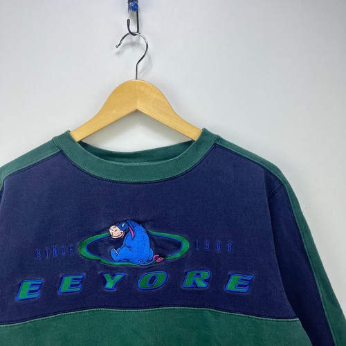 Vintage 90s Eeyore Disney Sweatshirt Medium Unisex Winnie the Pooh - Picture 2 of 13