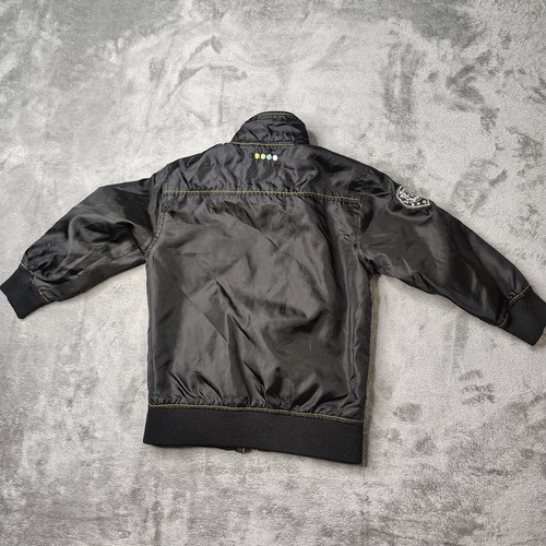 Coogi Windbreaker Jacket Boys 4T Black Striped Full Zip Long Sleeve Coat - Picture 3 of 13