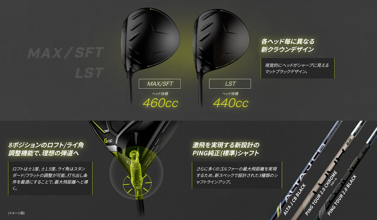 PING ALTA J CB BLACK R G430 6HB取り外しシャフト Ping Golf Club