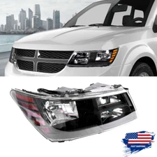 Black Headlight Fits 2009-2020 Dodge Journey Assembly Parking Lamp Right Side