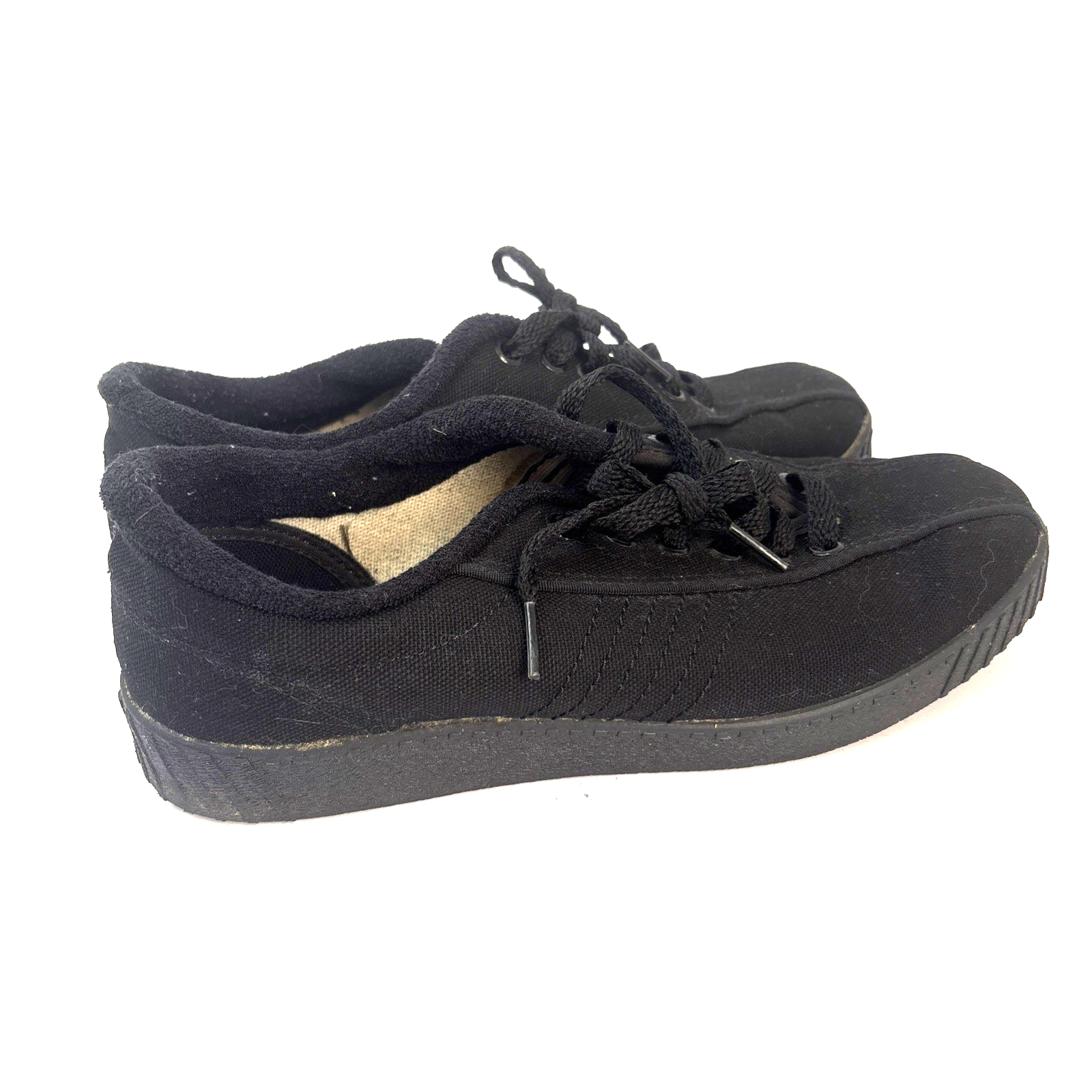 SAOLA Doc's scarpe nere in tela donna 8 5 sneaker minimalista suola nera