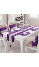 HeMiaor Table Runner Covered, Dressing table Set, Purple