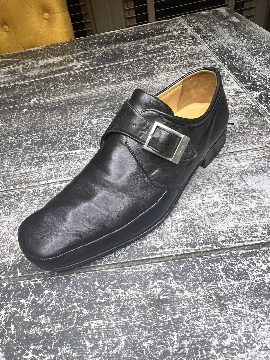 Vintage Bally Italy Monk Strap Loafers Mens 8.5D Black Suede Buckle Dress Shoes Bally monk strap black - Gem main image 2