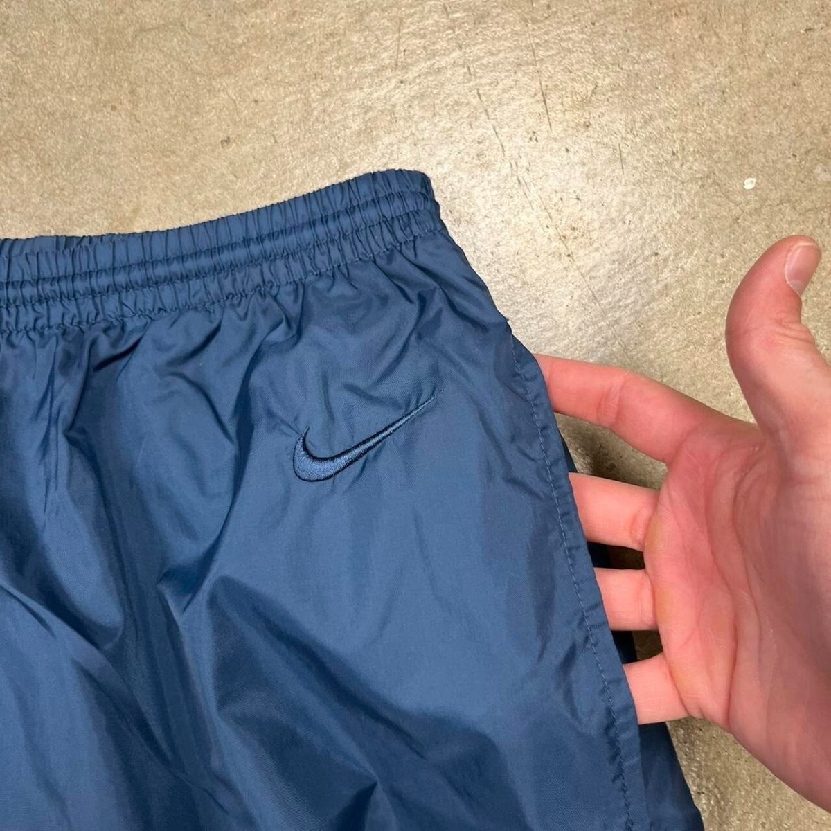 Vintage 90s Nike windbreaker pants Navy Blue Tonal Joggers track