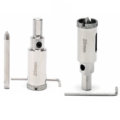2Pcs 20mm Diamond Hole Saw 3/4'' Tile Drill Bits Center Pilot Bit for Stone Glass