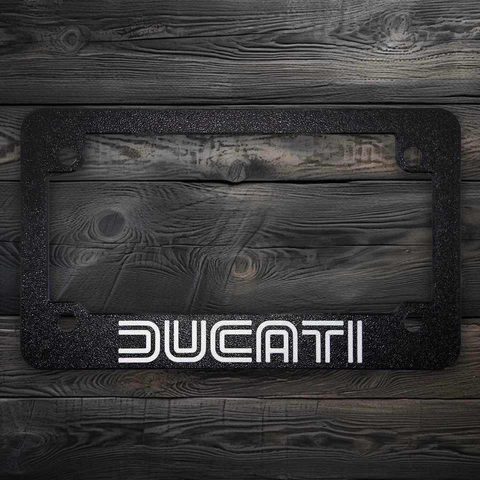 Marco de matrícula retro texturizado para motocicletas Ducati (BLANCO) Foto 2 de 2