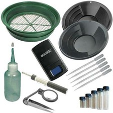 17pc Black 1/2" Large Gold Classifier Screen  Gold Pan Panning Kit