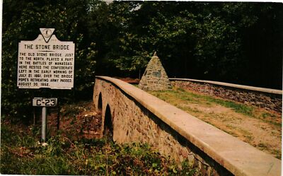 VTG Postcard- Old Stone Bridge Manassas Natl Battlefield Park Unused 1960