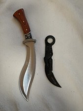 Juego de cuchillos Kukri y Karambit hoja fija exterior camping utilitario kit de 2 cuchillos