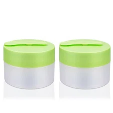 2PCS Travel Size Cream Jars 3.4oz/100ml Leakproof Cosmetic Containers Green