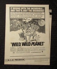 1965 Wild, Wild Planet PRESS BOOK VG- 9x12 8p Tony Russel, Lisa Gastoni