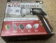 Ruby Horsepower Handheld Cordless Rechargeable Spinning Power Scrubber BRAND NEW