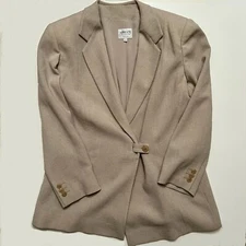 Vintage Giorgio Armani Collection Beige women's jacket blazer suit size 10