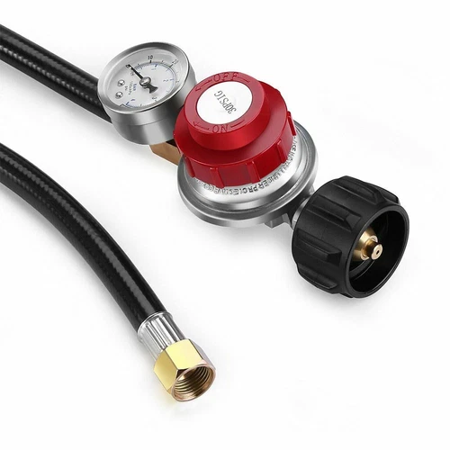 4ft High Pressure 0-30PSI Adjustable Propane Gas Regulator w/ Hose and PSI Gauge - Picture 9 of 17