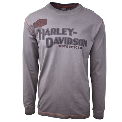 Harley-Davidson Official Mens Iron Block Henley Grey