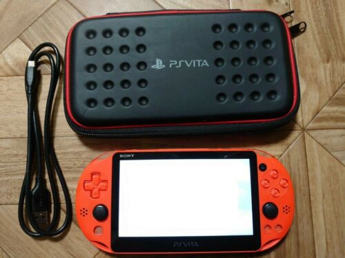 Playstation vita Wi-Fi model NEON ORANGE PCH-2000 ZA24 Console + cable, pouch - Picture 1 of 10