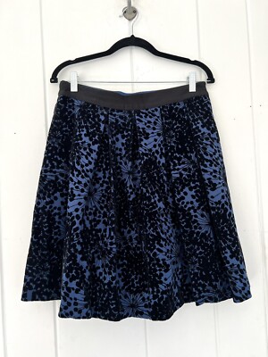 NWOT Boden Ella Pleated Velvet Floral Skirt US UK 12