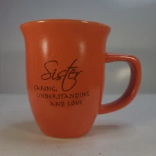 Sister Coffee Mug "Caring Understanding And Love" Abbey Gift Orange & Yellow