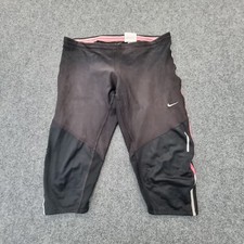 nike leggings Women MEDIUM black modern Activewear sports dri fit knee Size M