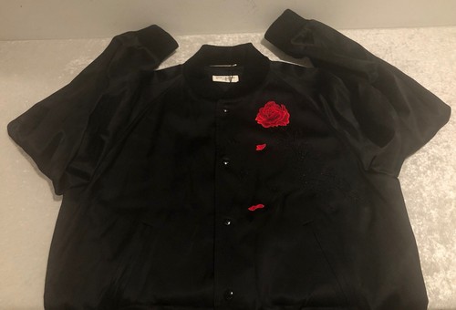 New With Tags Saint Laurent Rose Embroidered Bomber Jacket 52EU/42US $3690.00 - Picture 7 of 12